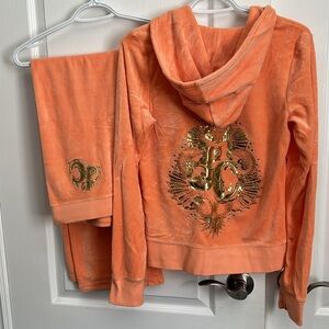 Orange juicy couture velour tracksuit